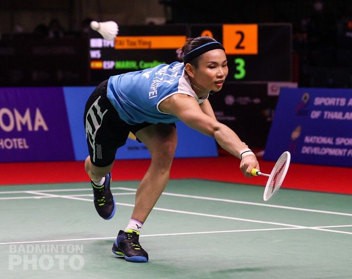 台灣世界球后戴資穎在泰國公開賽決賽，因為身體出狀況而導致無法正常發揮。   圖／Badminton photo提供