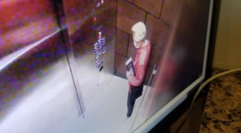電梯監視錄影留下了黃芳彥生前最後的影像。   圖：翻攝網路