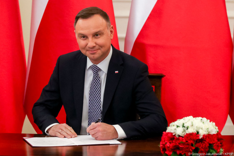 波蘭總統杜達（Andrzej Duda）簽署「台灣波蘭刑事司法合作協定」   圖：翻攝自波蘭總統府