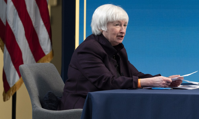 美國財政部部長葉倫警告，全球可能會進入經濟成長趨緩、通貨膨脹持續的高風險狀況，亦即停滯性通貨膨脹。   圖：達志影像/美聯社（資料照片）