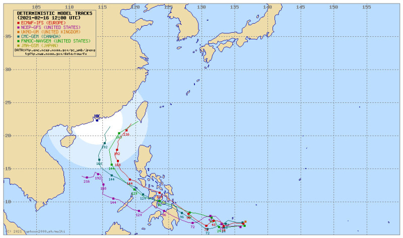 各國模式最新模擬熱帶擾動未來動向。   圖：翻攝自typhoon2000