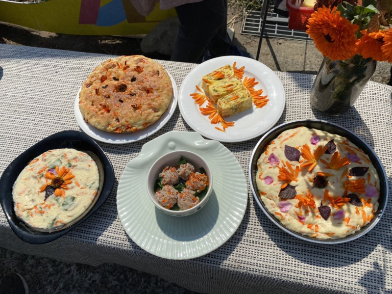 活動包含金盞花的特色餐點。   圖：新竹縣政府／提供
