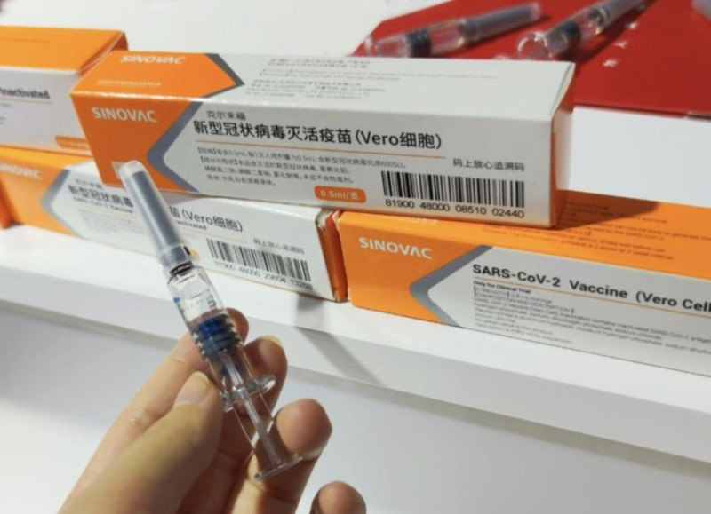 中國科興公司新冠疫苗（CoronaVac）   圖 : 翻攝新浪新聞。