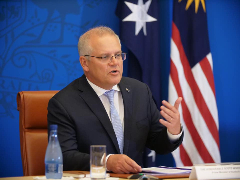 根據澳媒最新民調顯示，澳洲總理莫里森拿下高達61%的支持率，創下他擔任總理以來的新紀錄。   圖：翻攝自Scott Morrison臉書