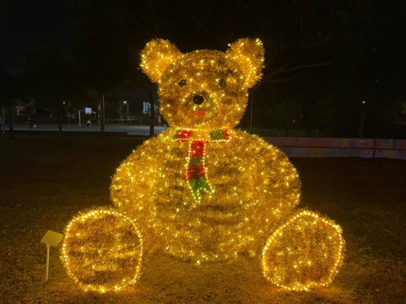 虎尾燈會的可愛熊熊燈。   圖：取自虎尾鎮公所臉書