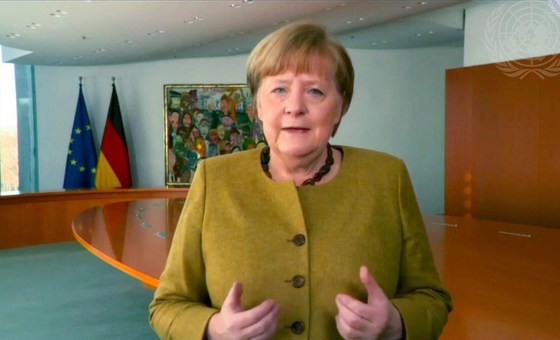 德國總理梅克爾透露，有了疫苗電子證書，甚至可以從第3國進入歐盟。   圖：翻攝自UN News