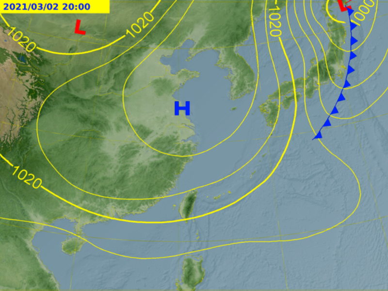 氣象局表示，下週二、週三(2日、3日)因東北季風增強，北台灣將轉濕涼。   圖：中央氣象局/提供