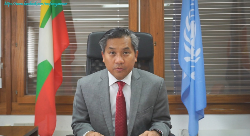緬甸駐聯合國大使覺莫敦2020年10月上任，強調自己仍然是合法代表。   圖：翻攝自緬甸外交部臉書