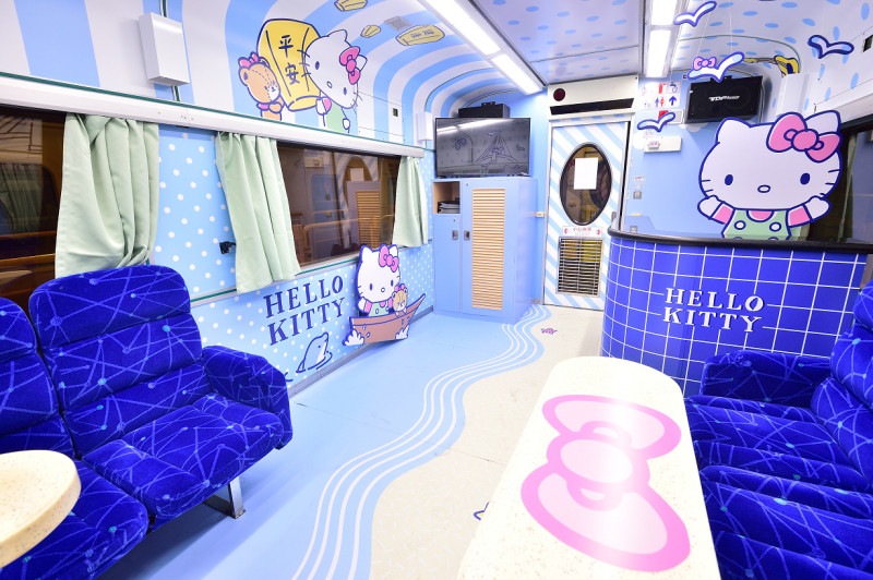 回程交通則安排全台最萌的觀光列車「環島之星Hello Kitty繽紛列車」。   圖：交通部提供。
