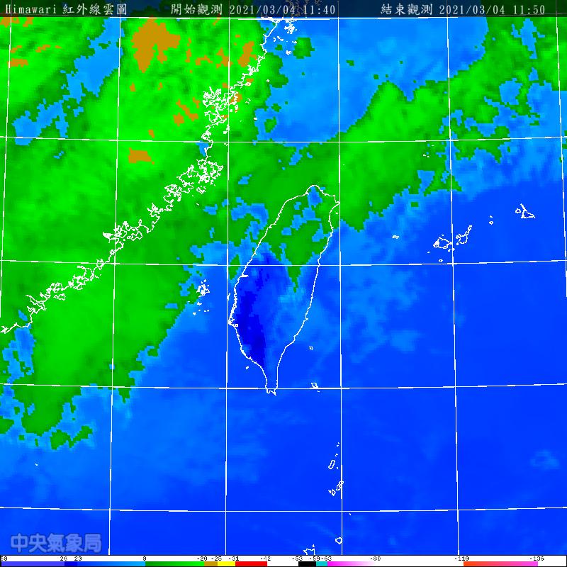 氣象專家吳德榮表示，因為華南雲系移入，今晚至明晨各地雲量增加，各地會有較明顯雨勢。   圖：中央氣象局／提供