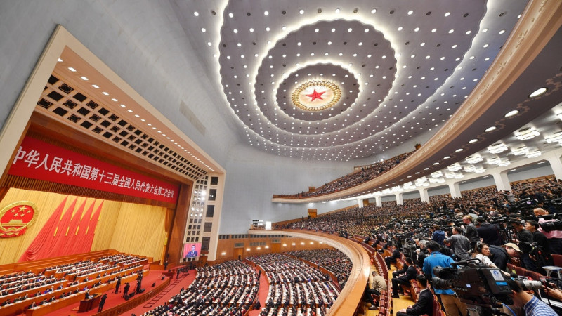 中國兩會今天下午登場，是否立國家統一法成為焦點。(資料照片)   圖 : 翻攝自微博