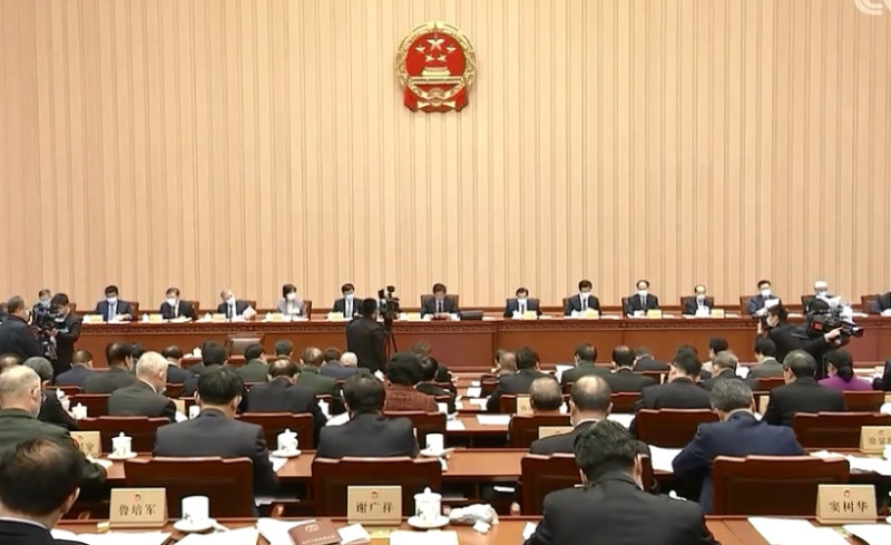 中國13屆全國人大4次會議審議修改香港選制。   圖：翻攝中國全國人大網