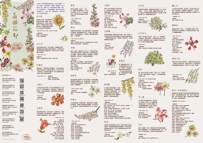 市府發行了「南國花都」大台南賞花地圖，此為正面。   圖：台南市觀旅局／提供