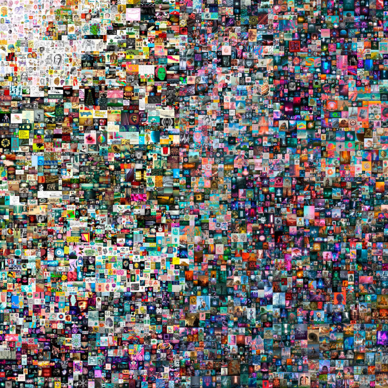 數位藝術家Beeple創作的NFT數位藝術品在拍賣行以6,934萬美元成交   圖：翻攝自Christie's