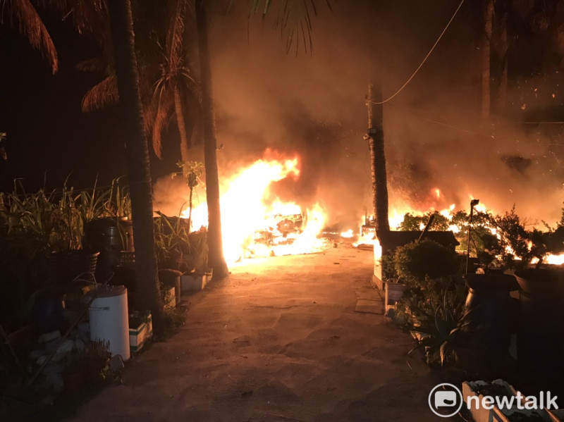 台南市佳里區今日凌晨發生火警，造成一對夫婦不幸葬身火窟。   圖：台南市消防局提供