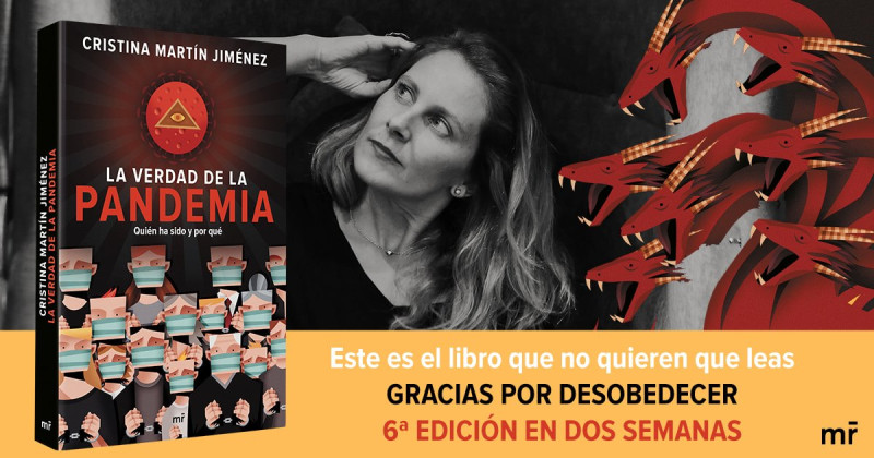 西班牙知名作家希梅內茲暢銷書「全球疫情大流行真相」，讚揚台灣防疫成果，並譴責世衛失職與中國操弄及勾結。   圖：翻攝Cristina Martín Jiménez臉書