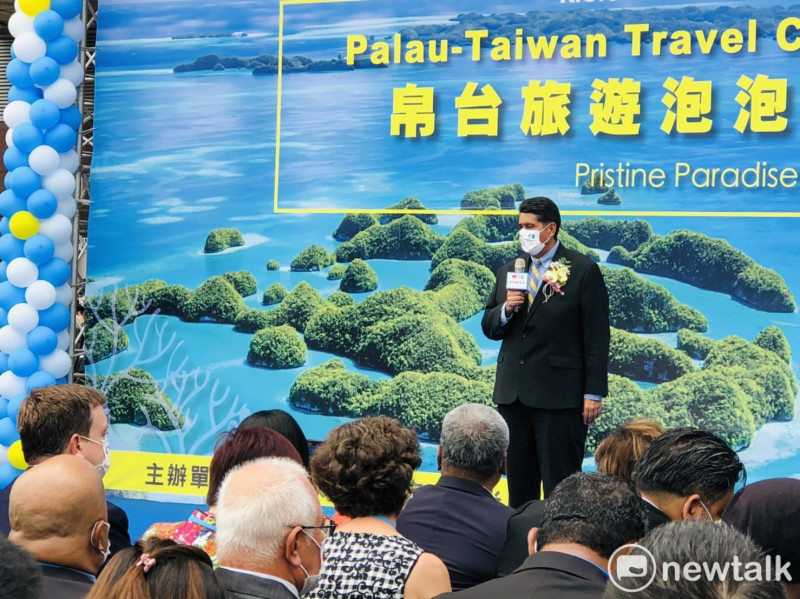 帛琉總統惠恕仁歡迎台灣民眾前往帛琉享受原始的美景，希望未來能開放更多班機，而且班班客滿。   圖：謝莉慧/攝