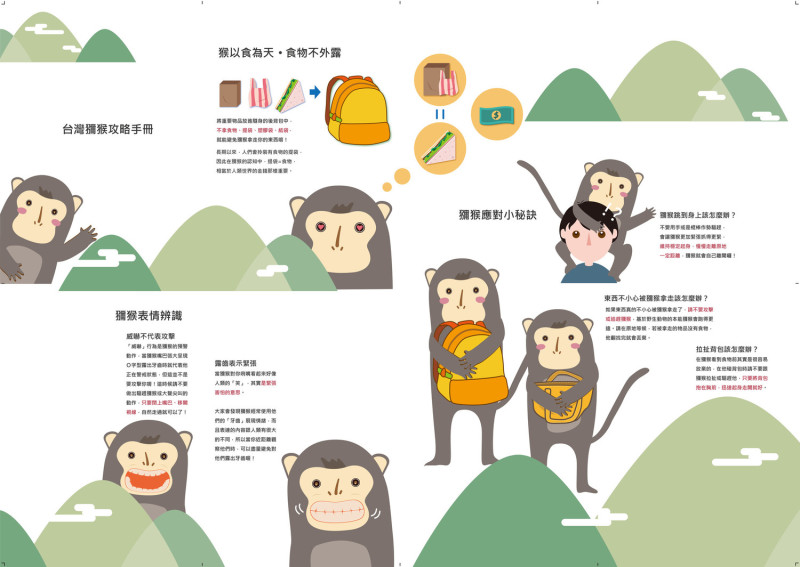 台灣獼猴攻略手冊（局部）   圖：翻攝自中山大學事務處