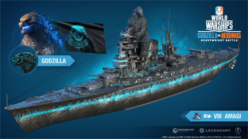 藍色系的《哥吉拉戰隊》將由41,217噸重的日本天成號主力艦代表。 圖：戰遊網/提供