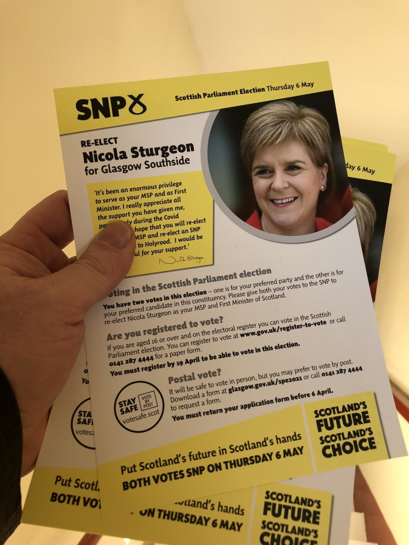 蘇格蘭議會明天改選，首席部長斯特金若選得順利可能將提出獨立公投   圖：翻攝自斯特金推特