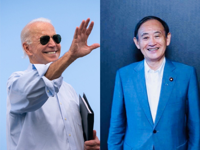 美國總統拜登（Joe Biden）(左) 與日本首相菅義偉。   圖：翻攝自拜登、菅義偉臉書