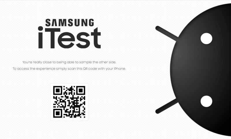 三星推出「iTest」網站，供iPhone用戶體驗Android系統，盼讓果粉「一試成主顧」。   圖：截取自官網