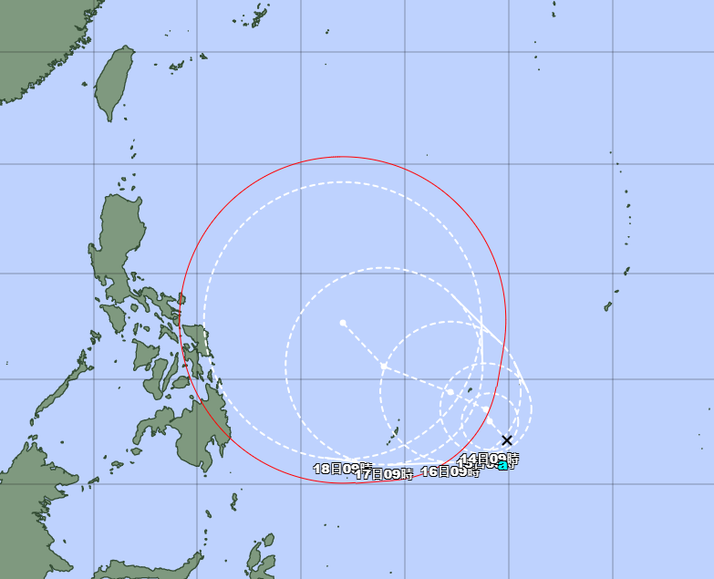 今年2號颱風「舒力基」最新路境預測。   圖：翻攝自吳聖宇臉書