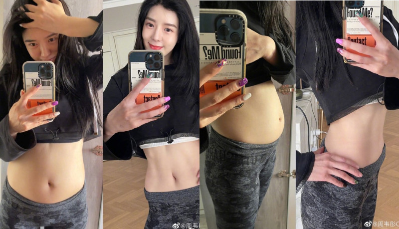 她表示自己運用飲食搭配運動的方式，成功在一個月狂瘦12.5公斤。   圖：翻攝自微博