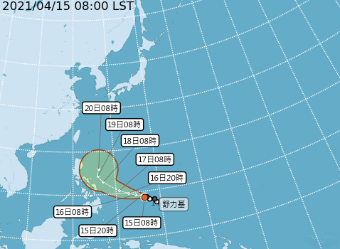 「舒力基」颱風最新路徑預測。   圖：中央氣象局／提供