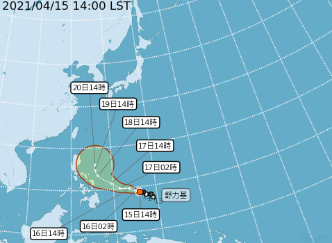 舒力基颱風最新路徑預測。   圖：中央氣象局／提供