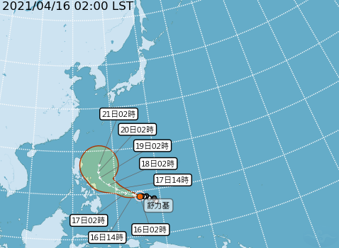 「舒力基」颱風路徑漸漸收斂．預計今天中午就可能增強為中度颱風。   圖：中央氣象局/提供