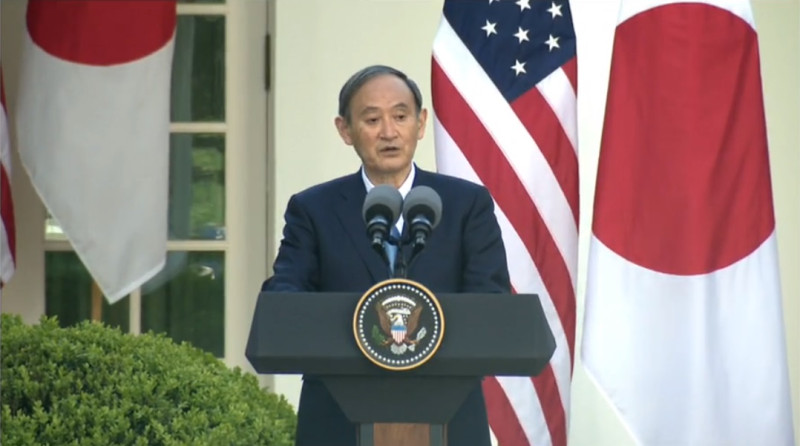 美國總統拜登（右）16日與日本首相菅義偉（左）舉行雙邊領袖峰會。       圖/President Joe Biden 臉書粉專