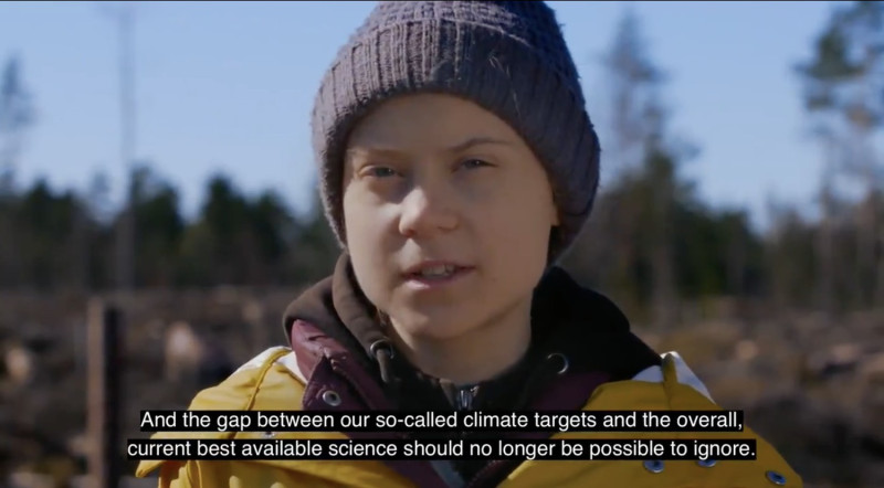 瑞典環保少女童貝里。   圖：翻攝自童貝里推特（資料照片）