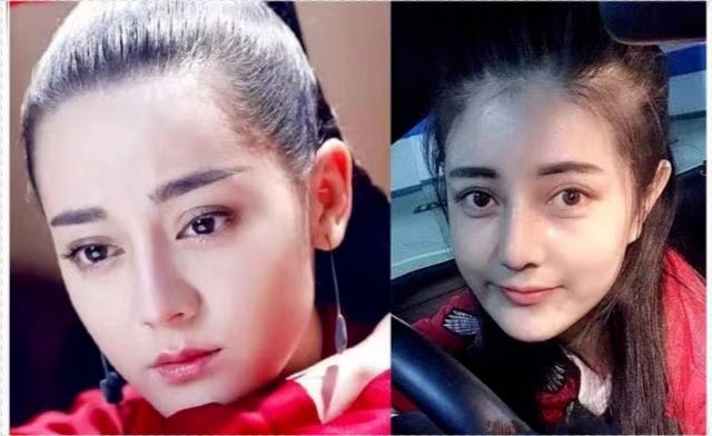 網紅青青（右）神似新疆女神迪麗熱巴（左）。   圖：翻攝自微博