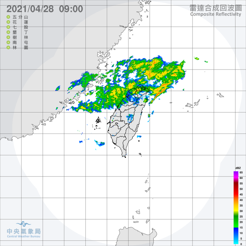 徐耀昌附上氣象局雷達回波圖，希望大雨大雨一直下，而且都下到集水區。   圖：翻攝自徐耀昌臉書