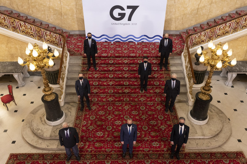 七國集團「G7」外長日前在會後聯合聲明表示，關切新疆、西藏、香港和南海等議題表示，同時支持台灣參與世衛和世衛大會。   圖:取自twitter.com/G7