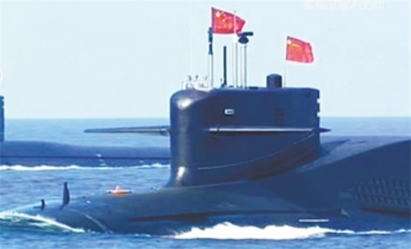 解放軍094A戰略導彈核潛艦。 圖：翻攝央視
