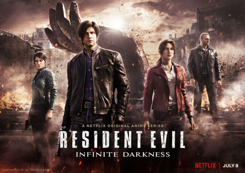 《惡靈古堡：無盡闇黑》（Resident Evil: Infinite Darkness）今日公開正式預告影片，影集將於2021年7月8日在Netflix平台獨家播映。   圖：翻攝自卡普空