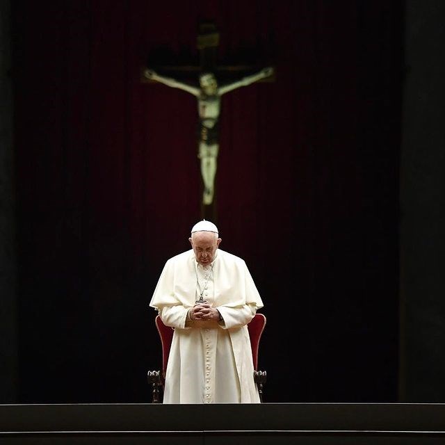 教宗方濟各(Pope Francis)23日在週日彌撒後，發動全球信徒擴大為中國教會迫切禱告。   圖：翻攝自教宗Instagram