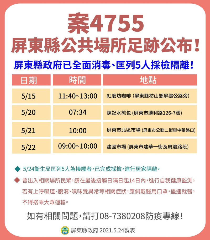案4755為台北市案3479友人，曾共同出遊，有密切接觸。   圖：翻攝自潘孟安臉書