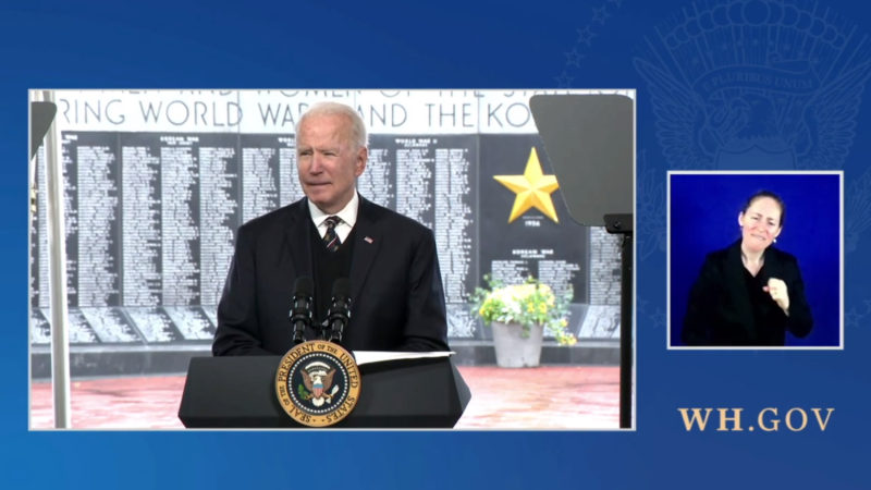 美國總統拜登於美東時間30日在德拉瓦州（Delaware）發表陣亡將士紀念日演說。   圖：翻攝自拜登推特