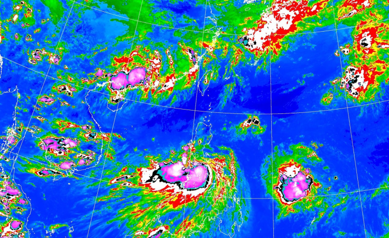 3號颱風「彩雲」目前持續朝西北方向前進。   圖：中央氣象局／提供
