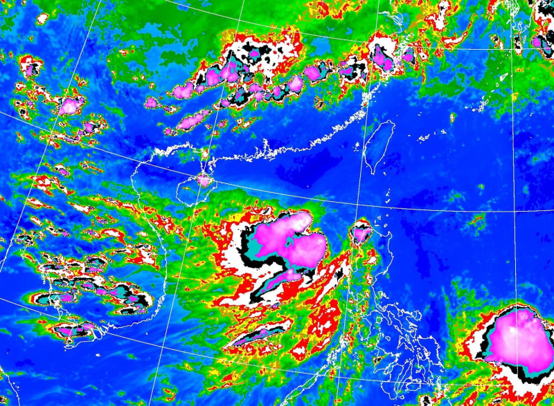 氣象局今日下午發布3號颱風「彩雲」海上颱風警報，且不排除將發布陸警。   圖：中央氣象局／提供
