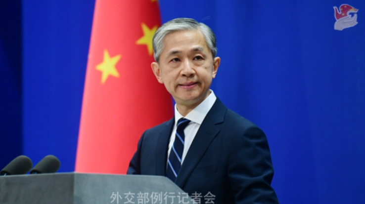 中國外交部發言人汪文斌則砲轟「美方嚴重違反一個中國原則」。   圖 : 翻攝自環球時報