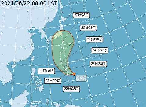 今年的第5號颱風「薔琵」最快將在明日生成。   圖：中央氣象局／提供