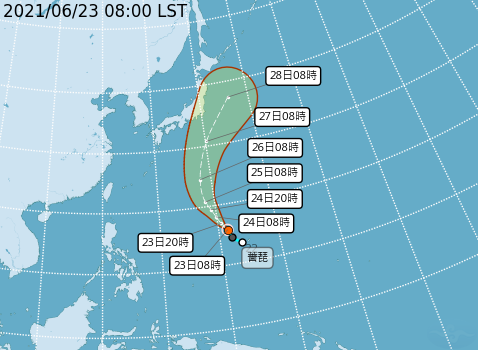 今年第5號颱風「薔琵」生成。   圖：中央氣象局／提供