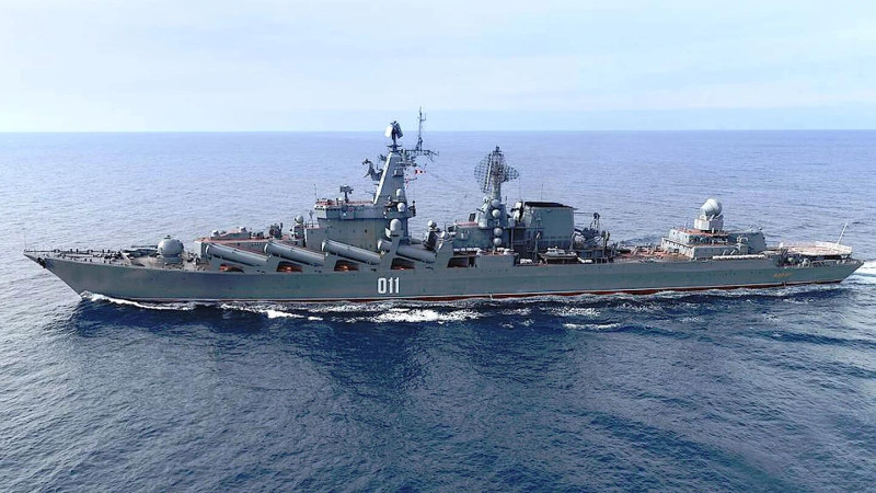 俄羅斯太平洋艦隊旗艦「瓦良格號」巡洋艦。   圖：翻攝環球網
