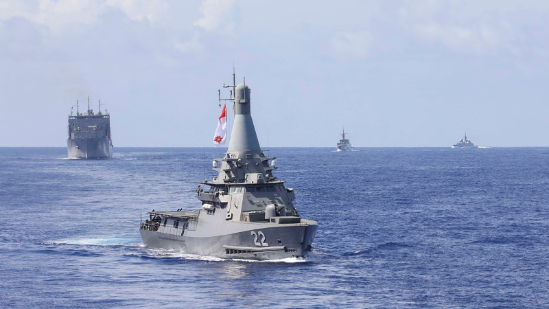 美星「太平洋獅鷲2021」演習，圖為新加坡獨立級瀕海任務艦RSS Fearless(22)。   圖：翻攝U.S. Pacific Fleet推特