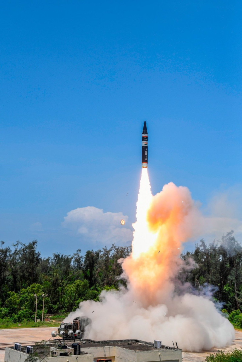 印度上周一成功試射烈火-P導彈，鎖定的是中國的航空母艦。   圖：翻攝印度官員Ajay Nanda推特