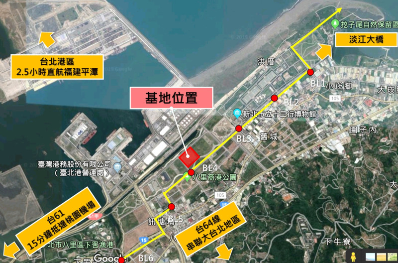 臺北港特定區第二種產業專用區基地位置。   圖：新北市經發局提供